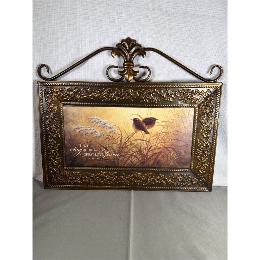 Christian Metal Wall Plaque Bob Henley Bird Art 2011 16” X 14”